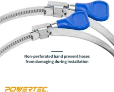 70262 Stainless Steel Hose Clamp - 2-1/2 Inch, Adjustable, 10 Pack for Dust C...