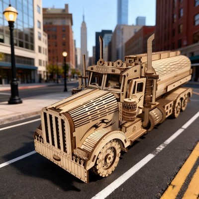 Holz Mini Öltanker Modell Spielzeug Puzzle Zum Selbermachen Holz 3D Puzzle LKW Montage Bildung