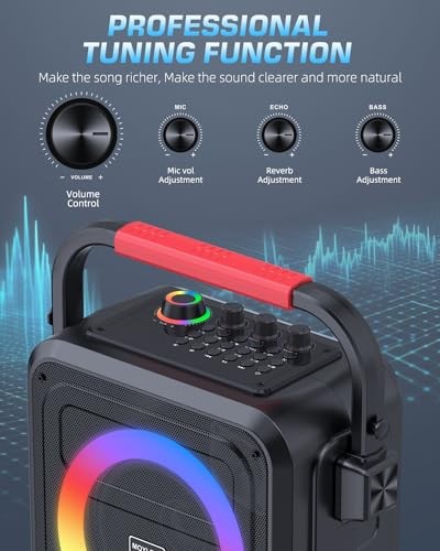 MOYLEAF Karaoke Machine Bluetooth Karaoke Speaker for Adults & Kids K253 - Black - Picture 2 of 5