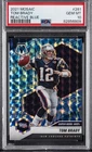 2021 Panini Mosaic Tom Brady #281 Reactive Blue Mosaic Prizm MVP PSA 10