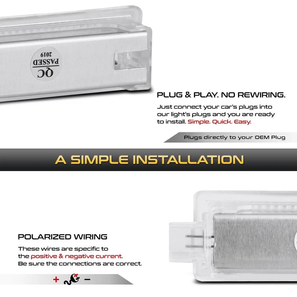 2x Bright White LED Footwell Courtesy Door Lamps For E90 E92 E60 F10 F01 E84 Foto 4 de 4