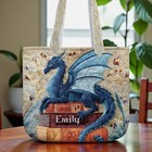 Personalized Fantasy Dragon Quilted Tote Bag Book Lover Gift for Readers Fans