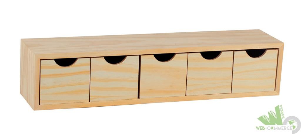 Cassettiera Portaminuterie Professionale Legno 4 Pezzi x 5 Cassetti