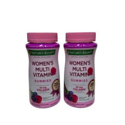Natures Bounty Womens Multivitamin Gummies 50 mg Collagen Skin Hair Nails 2 Pack
