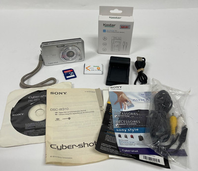 Sony Cyber-shot DSC-W310 12.1MP Digital Camera, New Charger & Battery, Read Desc