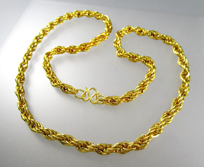Gold Tone Rope Multi link 5mm Chain 20'' Fashion Necklace 671