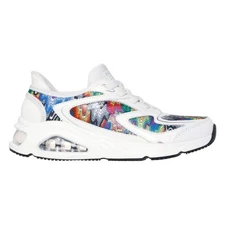 Skechers Women's 177931 Jen Stark: Air Uno-Iris Drip White Multi Slip-Ins Casual