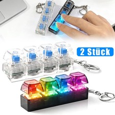 2 Stück Tastatur Fidget Spielzeug, Fidget Toys Erwachsene mit LED Licht DE