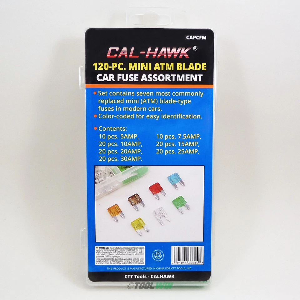 120 pc Mini Car Fuse Assortment Set ATM APM Auto Blade Kit Truck Motorcycle Boat - Image 2 of 4