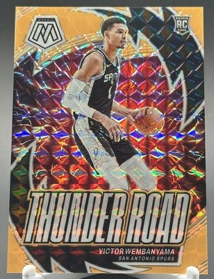 2023-24 Mosaic Victor Wembanyama Rookie Thunder Road Orange Fluorescent 1/25 RC