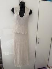 Zara Cream Textured Co-Ord Set Size 8-10  | Sleeveless Top & Maxi Skirt