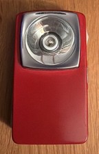 Flach Taschenlampe Retro Vintage Metall Rot Eckig