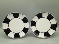 Rosenthal TAC schwarz weiß 2 Kuchenteller 19,5 cm Walter Gropius Porzellan