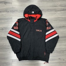 Vintage 90S Starter UNLV REBELS Jacket XL RARE UNIVERSITY MENS BLACK ZIP UP