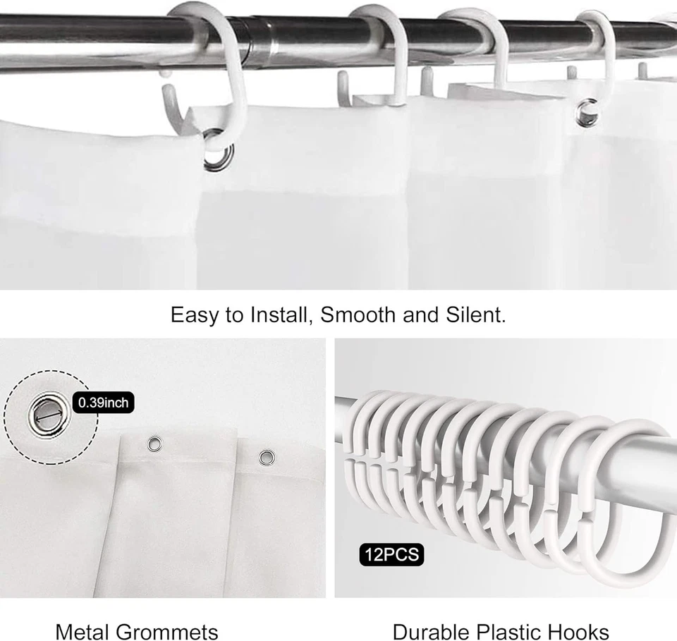 Cortina de Ducha Dinosaurio Dino Cortina de Ducha 71Wx71H Silueta Baño Foto 3 de 4