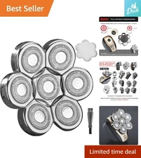 7 Blade Replacement Shaver Head with Hypoallergenic Stainless Steel