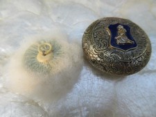 Vintage Deco Compact with Goose Down Puff Enameled
