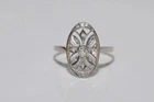 Vintage Art Deco 1CT Round Cut Lab Created Diamond Wedding Ring 14K Gold Over