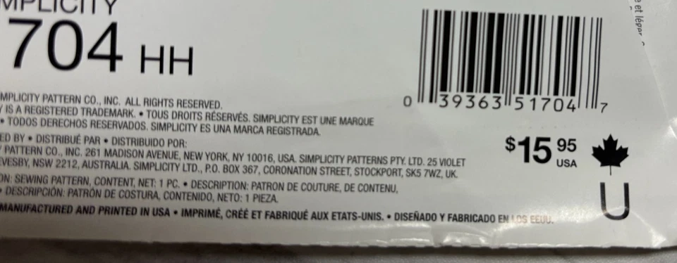 Simplicity Suede Sewing Pattern Girls Dress Top Pants Size 3-6 New Uncut 1704 - Image 3 of 3