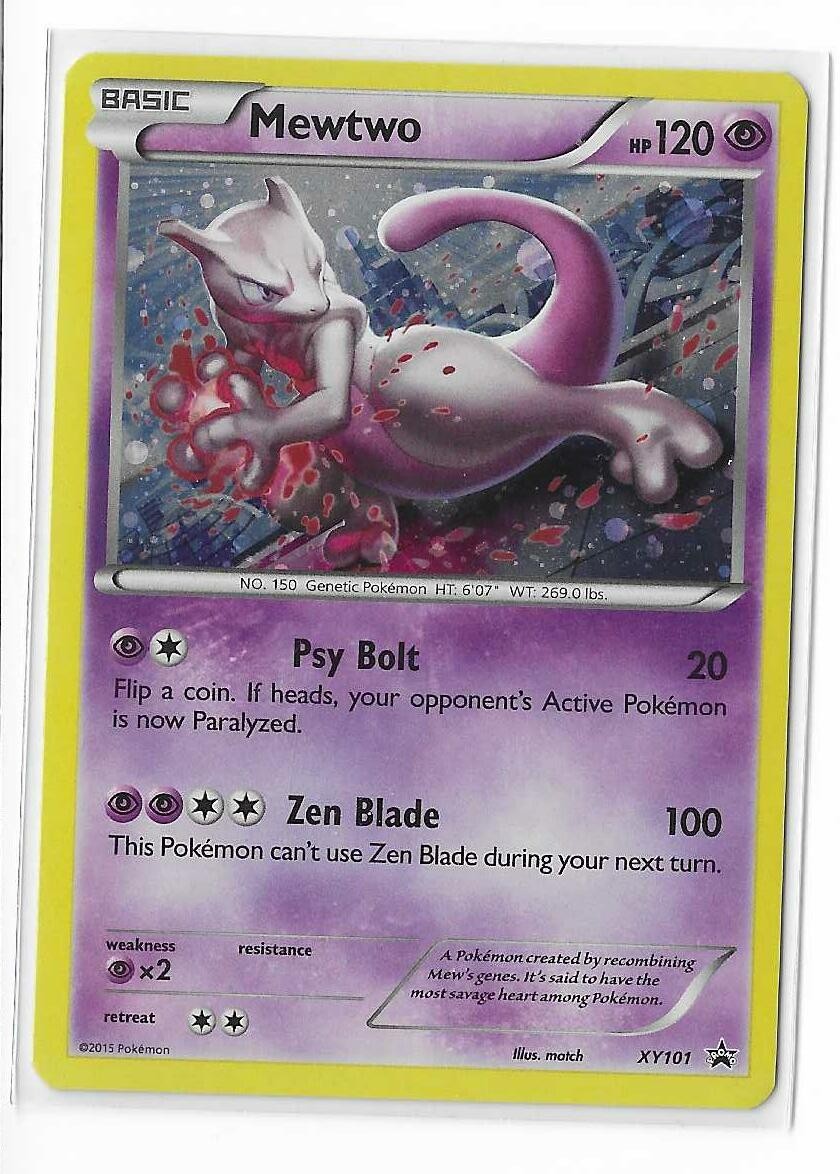 Mewtwo XY101 Black Star Promo Holo XY Pokemon TCG Card NM