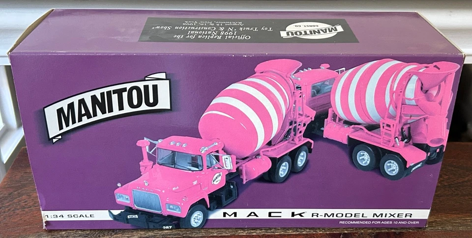 Mezclador modelo Manitou Mack R 1:34 primera marcha ~ hecho para exhibición de camiones de juguete 1998 vintage Foto 2 de 4