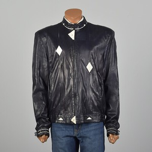 80s white leather jacket