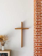 Spritual Extra Large Wooden Wall Cross Modern Minimalist oak Handmade Gift