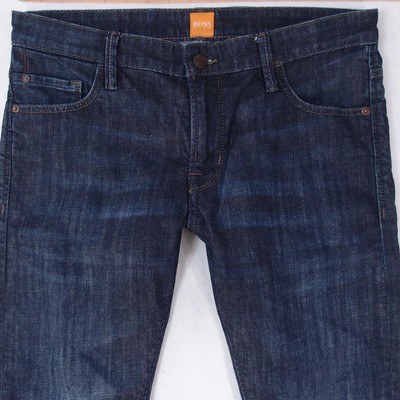 Herrens HUGO BOSS ORANGE 71 Slim Gerades Bein Elasthan Blau Jeans W32 L32 