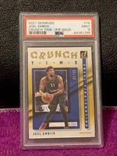 2021 PANINI DONRUSS JOEL EMBIID CRUNCH TIME #14 PRESS PROOF GOLD SSP# 1/10 PSA 9
