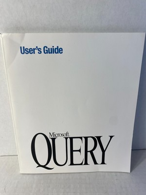 Microsoft Query User's Guide, Version 1, Vintage Computer Book, 1993