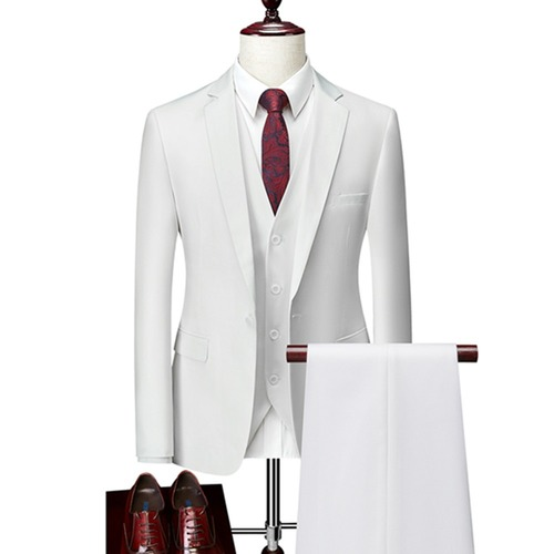 Men's Business Suit Set Blazer & Trousers Wedding Party Wear S-5XL