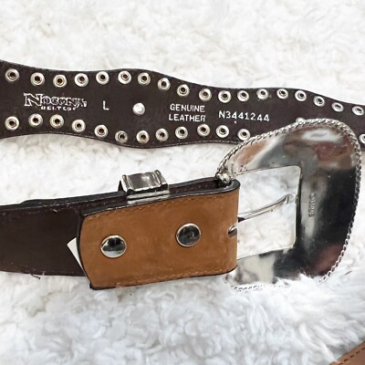 Nocona cow hide leather studded women