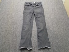 Free People Jeans Womens 26 Black Slim Stretch Frayed Raw Hem