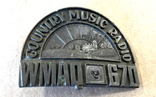 COUNTRY MUSIC RADIO WMAQ 670 ANTIQUE BRASS LEWIS BUCLES CHICAGO