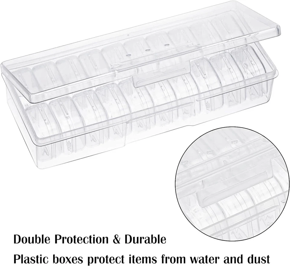 Organizadores de cuentas Quefe 40 piezas en una caja organizadora transparente, 2 juegos 7,6" x 3,0" x 1,5" Foto 2 de 4
