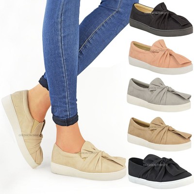 slip on trainers with bow