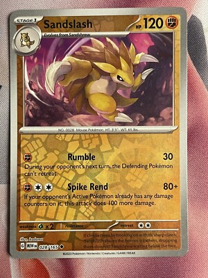Pokémon TCG Sandslash Scarlet & Violet-151 Reverse Holo Uncommon
