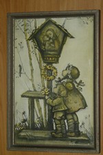 1953 Hummel Bild 362/2 Junge Mädchen Bildstock Madonna gerahmt vintage