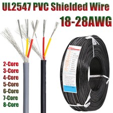 UL2547 PVC Shielded Wire Cable 18AWG-28AWG Tinned Copper 2/3/4/5/6/7-Core