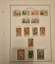 1961 France 14 TIMBRES n° 1295 à 1308 Célébrités françaises comédiens mont dore