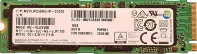 Samsung PM961 256GB M.2 2280 PCI-E NVMe SSD MZVLW256HEHP-000L7