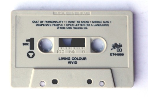 Living Colour Vivid (EX Condition 1988 Cassette Tape, Epic FET 44099) Dolby - Picture 4 of 7