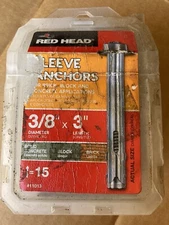 ITW Red Head 11013 - 3/8" x 3" Hex Sleeve Anchor - Pkg of 15