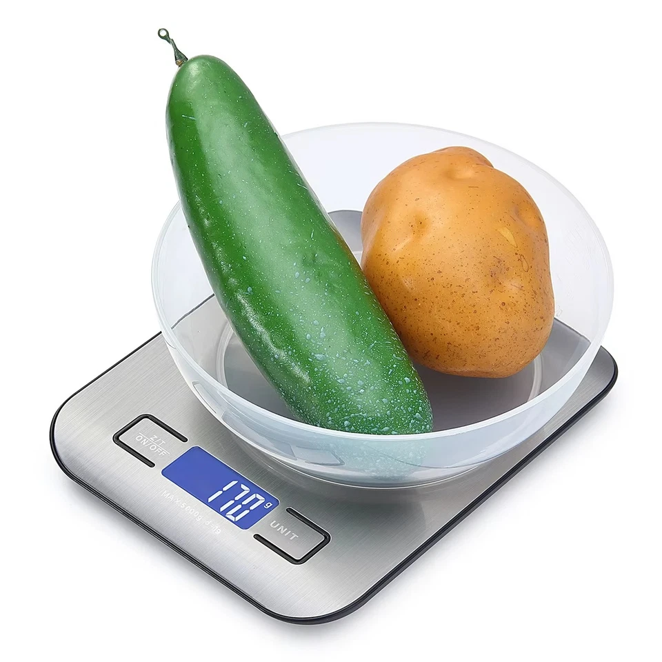 5kg × 1g Digital Kitchen Scale – Stainless Steel & ABS LCD Timer - image 3 of 4
