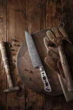 KATSURA Damascus AUS 10 woodworker Kiritsuke Chef knife kit blanks 8 in- no logo