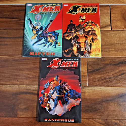 Marvel Astonishing X-Men Vol 1-3 TPB Lot Gifted Dangerous Torn Whedon Cassaday