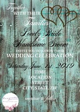 Rustic Hearts Wedding Invitation