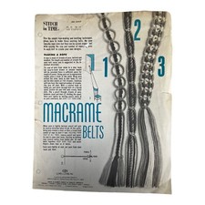 Vintage Macrame Belt Instruction Leaflet Pattern Coats  Clark Stitch In Time