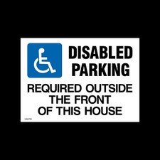 Disabled Parking Required Outside - Plastic Sign A4 & A3, Parking (MISC113)