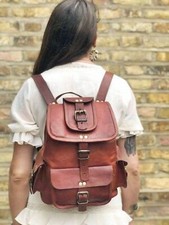 New Large Genuine Leather Back Pack Rucksack Travel Bag For Men's and Women's